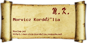 Morvicz Kordélia névjegykártya